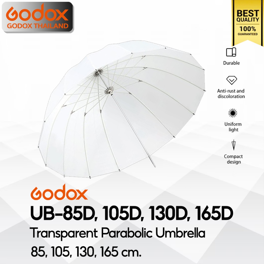 Godox Umbrella UB-85D, UB-105D, UB-130D, UB-165D Transparent Parabolic รุ่มทะลุ (DPU-85BS, 105BS, 130B, 165BS )