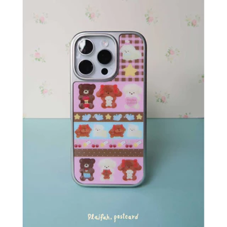 Phone Case sliver with Megnetic 🧸🌛🛌เคสขอบเงิน กันกระแทก มีแม่เหล็กในตัว ขอบนูนกันเลน์กล้อง l plaifah.postcard