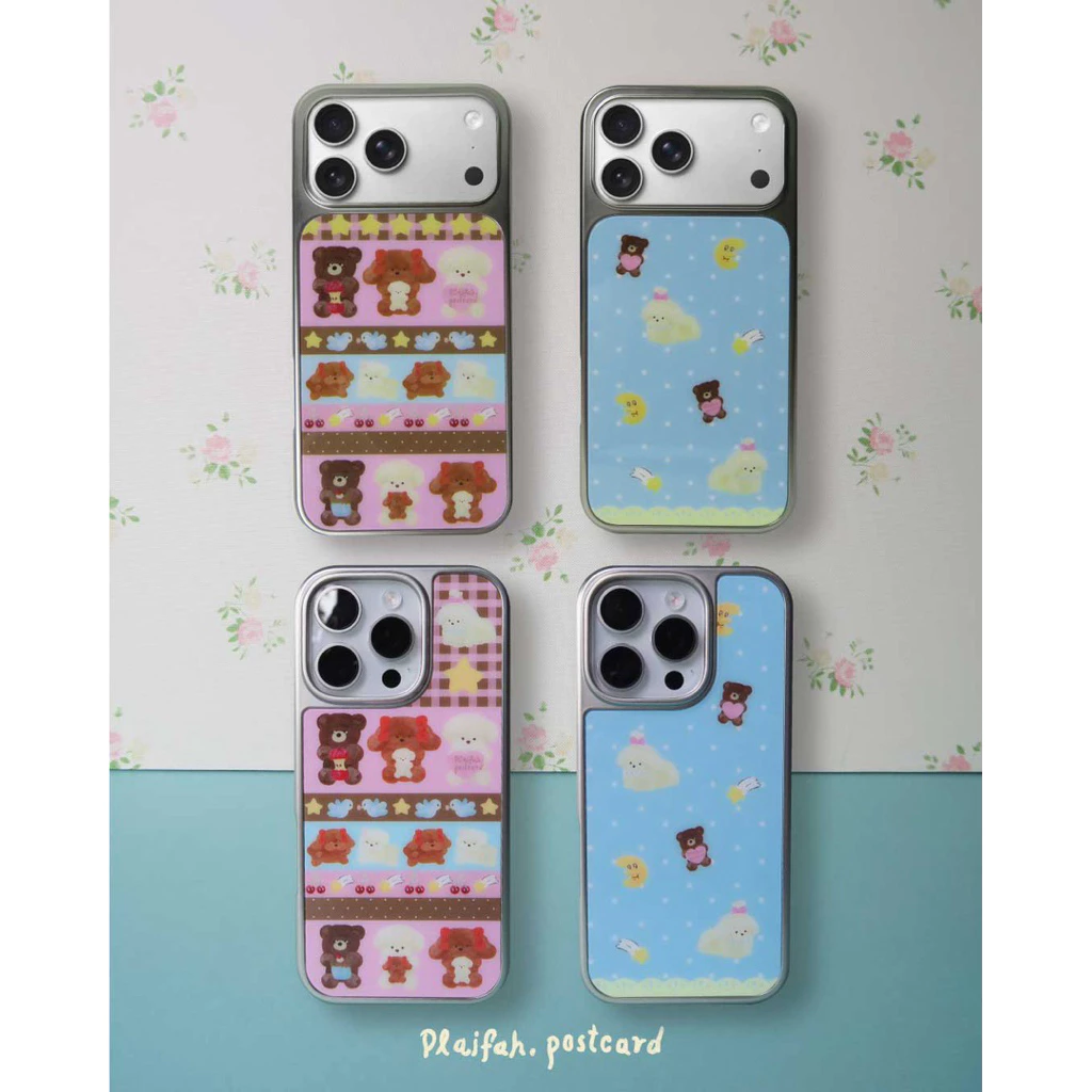 Phone Case sliver with Megnetic 🧸🌛🛌เคสขอบเงิน กันกระแทก มีแม่เหล็กในตัว ขอบนูนกันเลน์กล้อง l plaifah.postcard