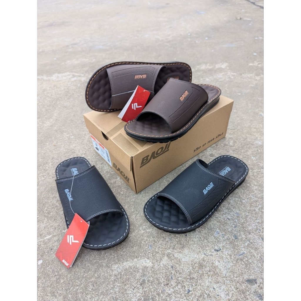 รองเท้าแตะ Baoji รองเท้าหนังงานเย็บ คุณผู้ชาย ไซส์ 40---44