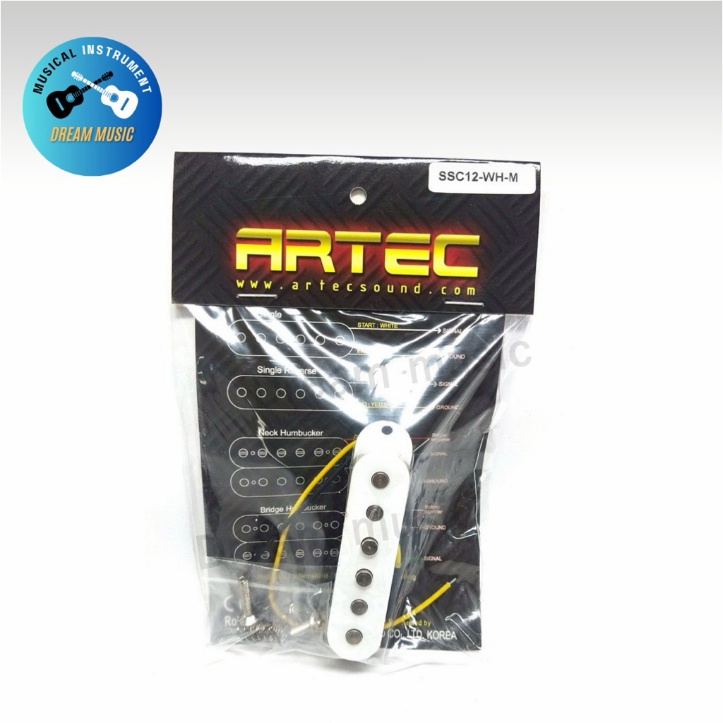 ปิ๊กอัพกีต้าร์ไฟฟ้าซิงเกิ้ลคอยล์ ARTEC รุ่น SSC12-WH-M(Single Coil)
