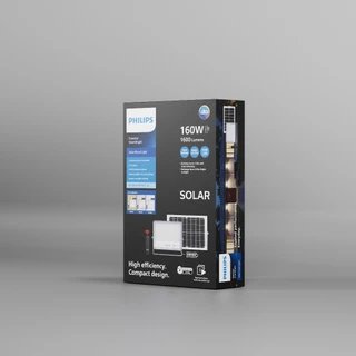 Philips Lighting Solar โคมไฟสาดโซลาร์ เปลี่ยนแสงได้เหลือง-ขาว 3000K-4000K-6500K มีรีโมท สาย5เมตร