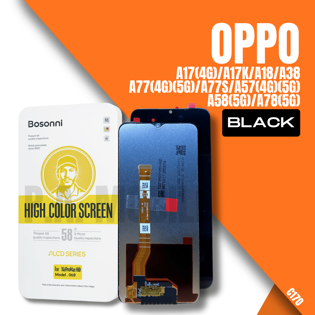 หน้าจอ แบรนด์ Bosonni OPPO A17(4G)/A17k/A18/A38/A77(4G)(5G)/A77s/A57(4G)(5G)/A58(5G)/A78(5G) ของแท้