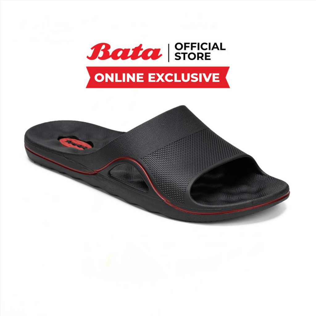 Online Exclusive Bata บาจา รองเท้าแตะแบบสวม สำหรับผู้ชาย รุ่น ORACLE สีดำ 8106212 สีกรมท่า 8109212