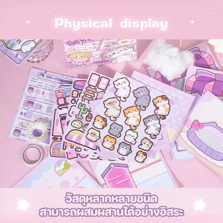 หนังสือแฮนด์เมด DIY Quiet Book 3D ชุดร้านอาหาร ชุดของขวัญกล่อง หนังสือแมวน่ารัก หนังสือของเล่น