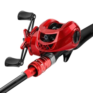 HAIYI FISHING ไม้ตกปลา กล่องเกลียว เซ็ต รอกเบส รอกหยดน้ํา พร้อมคันเบ็ด 7.2:1 18 + 1BB รอกหยดน้ํา คาร์บอนไฟเบอร์