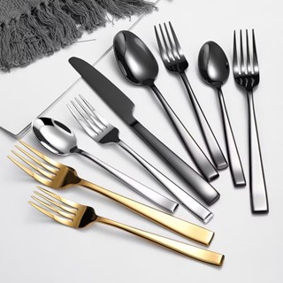 😍พร้อมส่ง กรุงเทพฯ😍 ช้อนส้อม ไซด์ใหญ่ สีเงิน สีโรสโกล กินข้า…