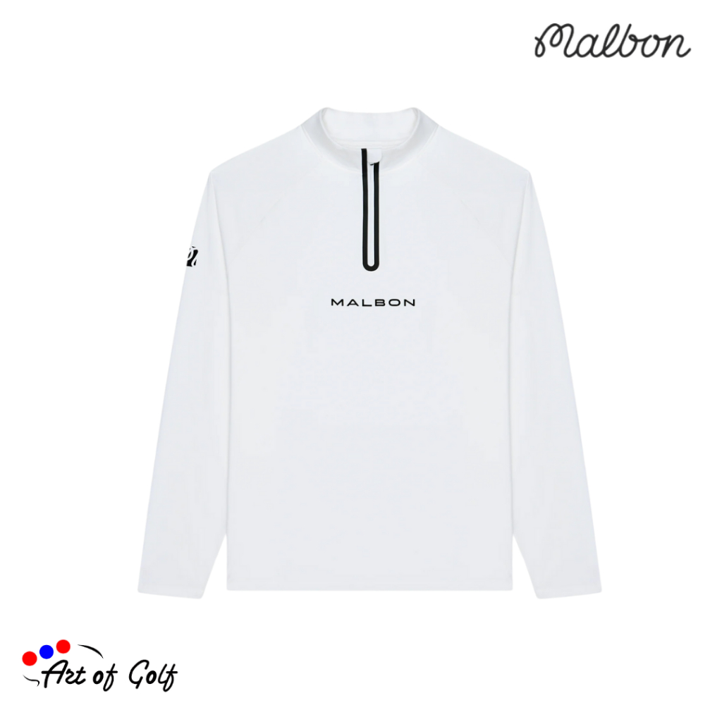 MALBON PERFORMANCE RAGLAN QUARTER ZIP - (WHITE)