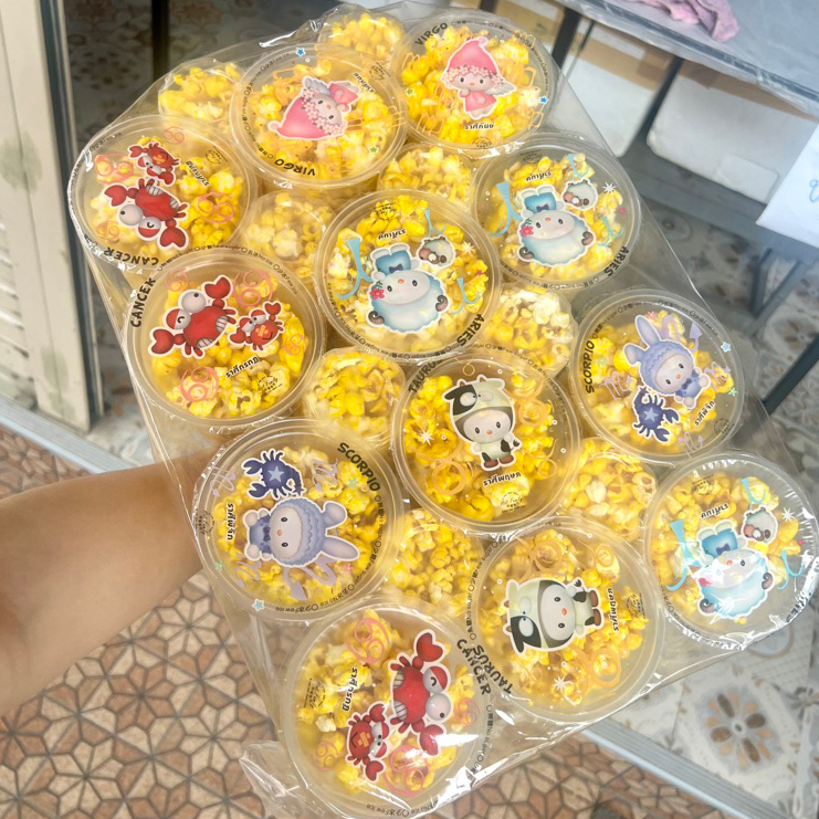 [ 20 แก้ว ] ป็อปคอร์นคาราเมลแก้ว หวาน กรอบ อร่อย ขนาด 16oz