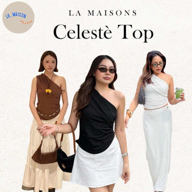 เสื้อไหล่เดี่ยว ผ้ายืด ดีไซน์หรูหรา พรางหุ่นเพรียว Celeste Top