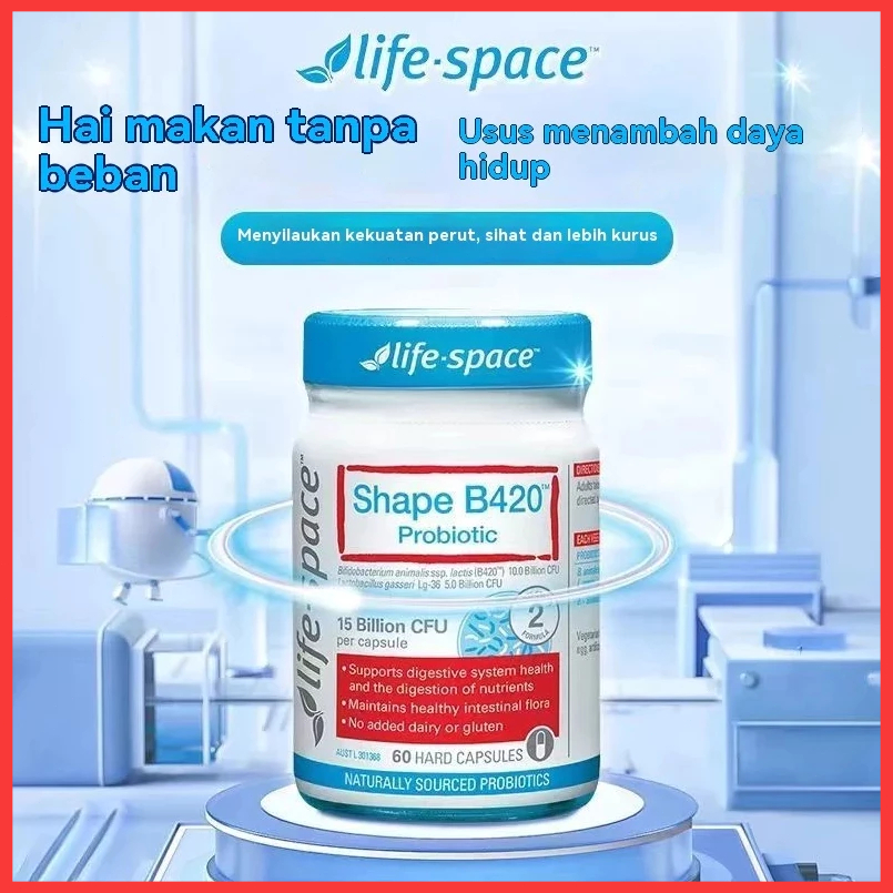 Life Space Shape B420 Probiotics 60 แคปซูลสําหรับกระชับสัดส่วนและเพิ่มการเผาผลาญไขมัน EXP: 05/27