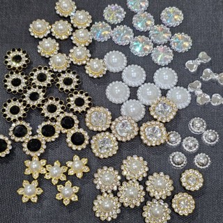 DP0 อุปกรณ์ตกแต่งโบว์ไว้อาลัย เข็มกลัด โบว์ดำ เพชร พลอย มุก …