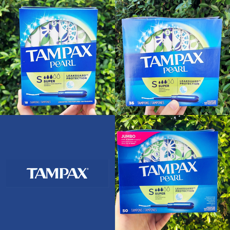 (Tampax®) Pearl Super Plastic Tampons 18, 36, 50 Count ผ้าอนามัยแบบสอด เหมาะกับวันมามาก