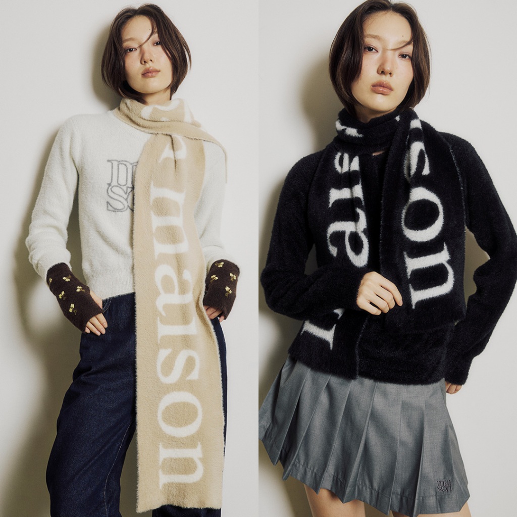 maison KEEPS | maison Logo Knitted Scarf | ผ้าพันคอ