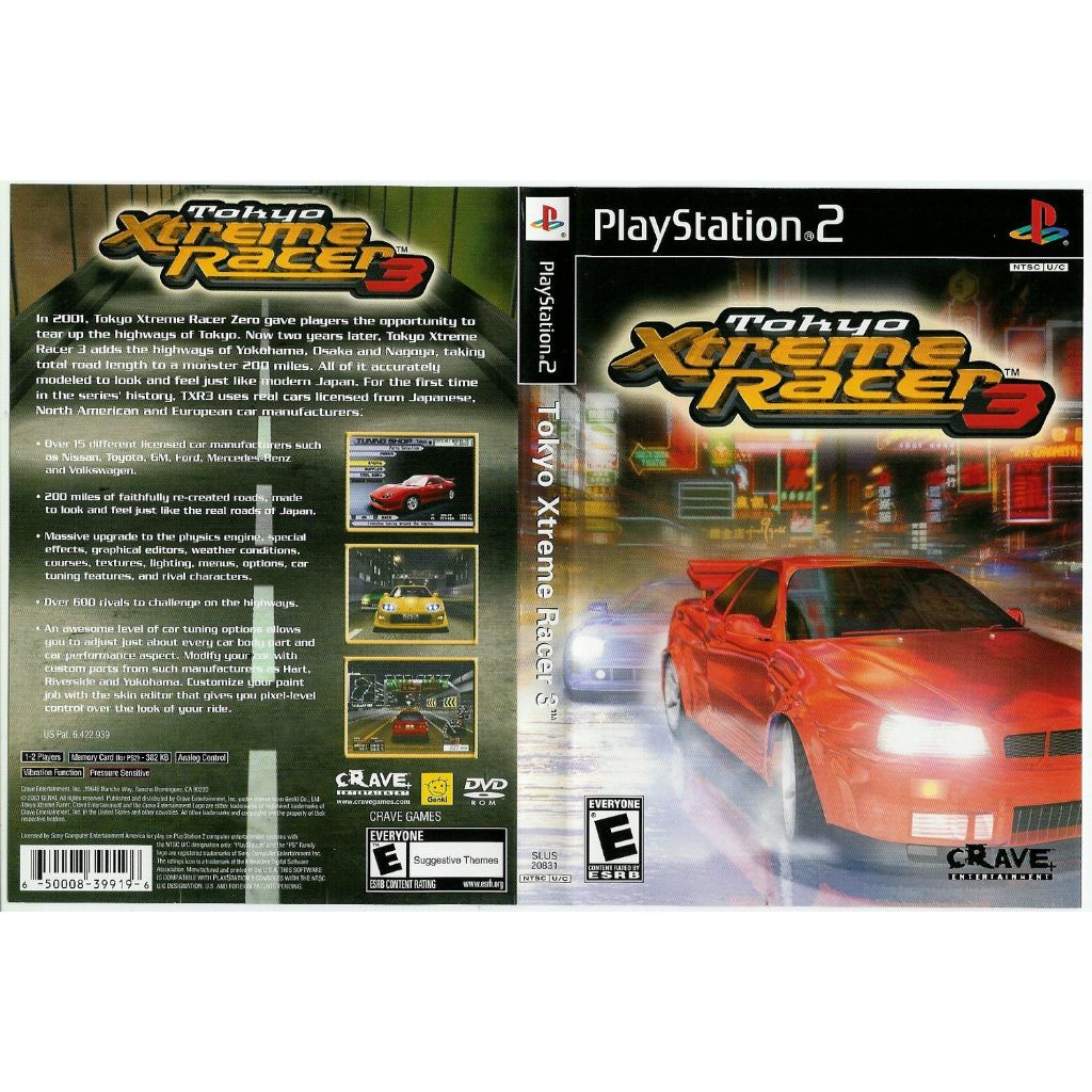 แผ่นเกมส์ PS2 Tokyo Xtreme Racer 3 สกรีนแผ่น คุณภาพ ส่งไว (DVD)