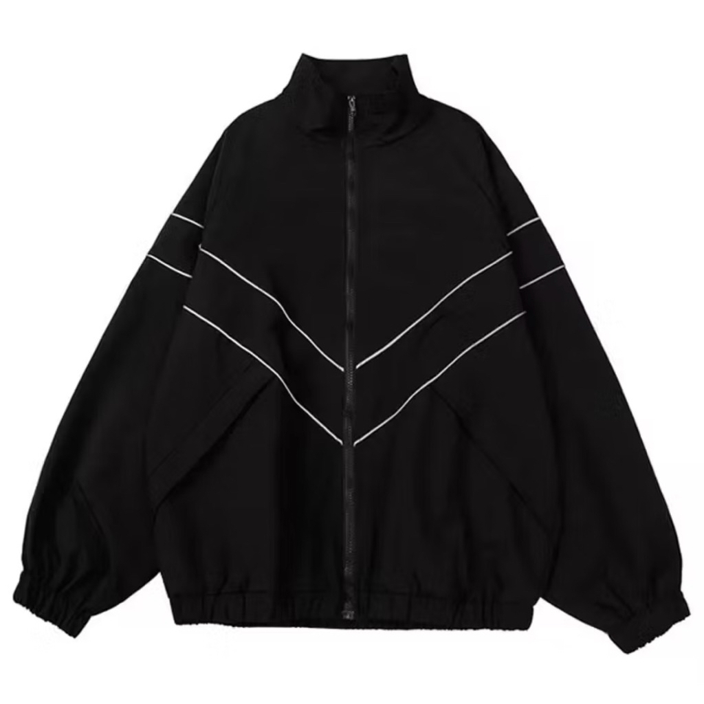 ลดราคาสุดคุ้มเสื้อแขนยาวสไตล์ฮิปฮอปตีแถบตัวVผ้าร่มทรงสวย