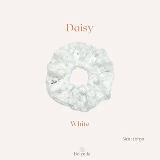 Belynda ♥ Scrunchies ♥ Daisy - Formal Tone ยางรัดผม ผ้าปักลายดอกเดซี่