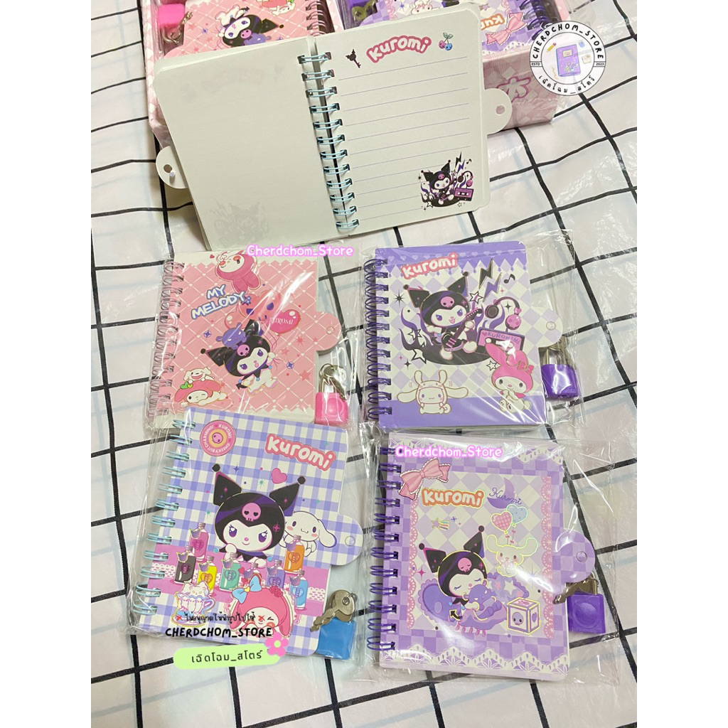 สมุดโน้ต 📒 ขนาดพกพา มีกุญแจล็อค จดข้อมูลสำคัญได้ 🔐 (เลือกลายได้)