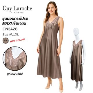 Guy Laroche GN3A28  ชุดนอนของแท้เกรด1 ชุดนอนกระโปรงยาวผ้าซาต…