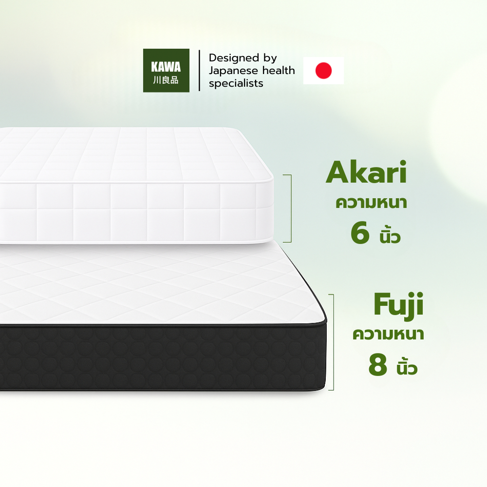 KAWA ที่นอนยางพาราแท้ 100% รุ่น Fuji บอกลาอาการปวดหลัง น้ำหนักเบา ยกคนเดียวได้ ขนย้ายง่าย ที่นอนยางพารา ที่นอนนุ่มสบาย - รูปที่ 2