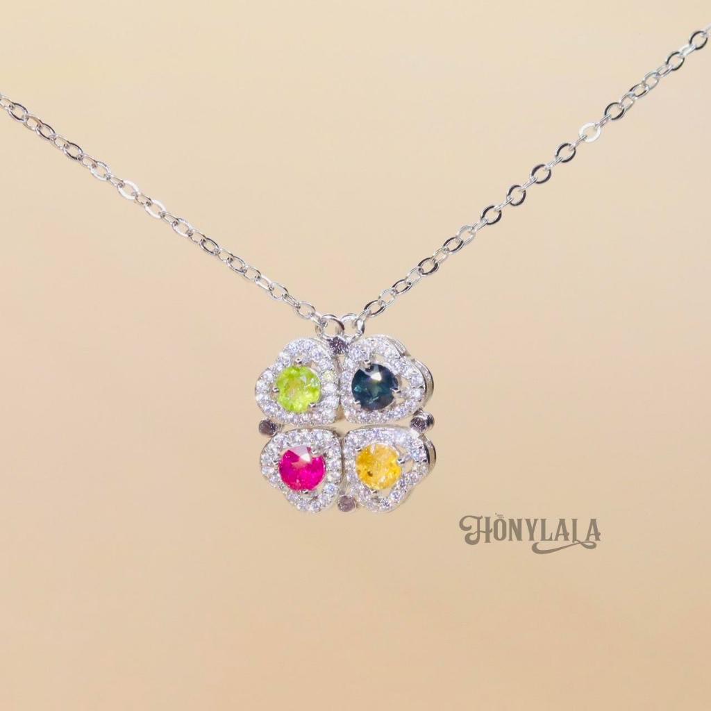 TMN37 สร้อยคอ พลอยธรรมชาติแท้ ทัวร์มาลีน I  ปรับขนาดได้ | ซื้อ 1 แถม 2 แถมกล่องหนัง แถมเครื่องประดับ