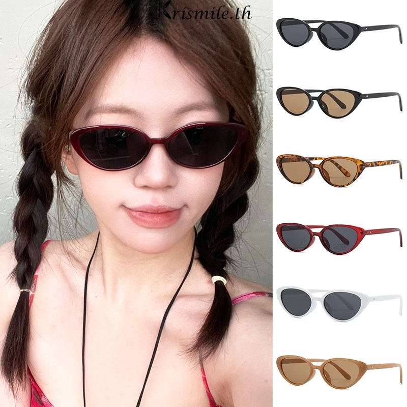 COD-ในไทย Y2Kแว่นตากันแดดตาแมววินเทจสไตล์เกาหลีแฟชั่นป้องกันรังสียูวีแว่นตาสำหรับผู้ชายและผู้หญิงเบาพิเศษ-Kri