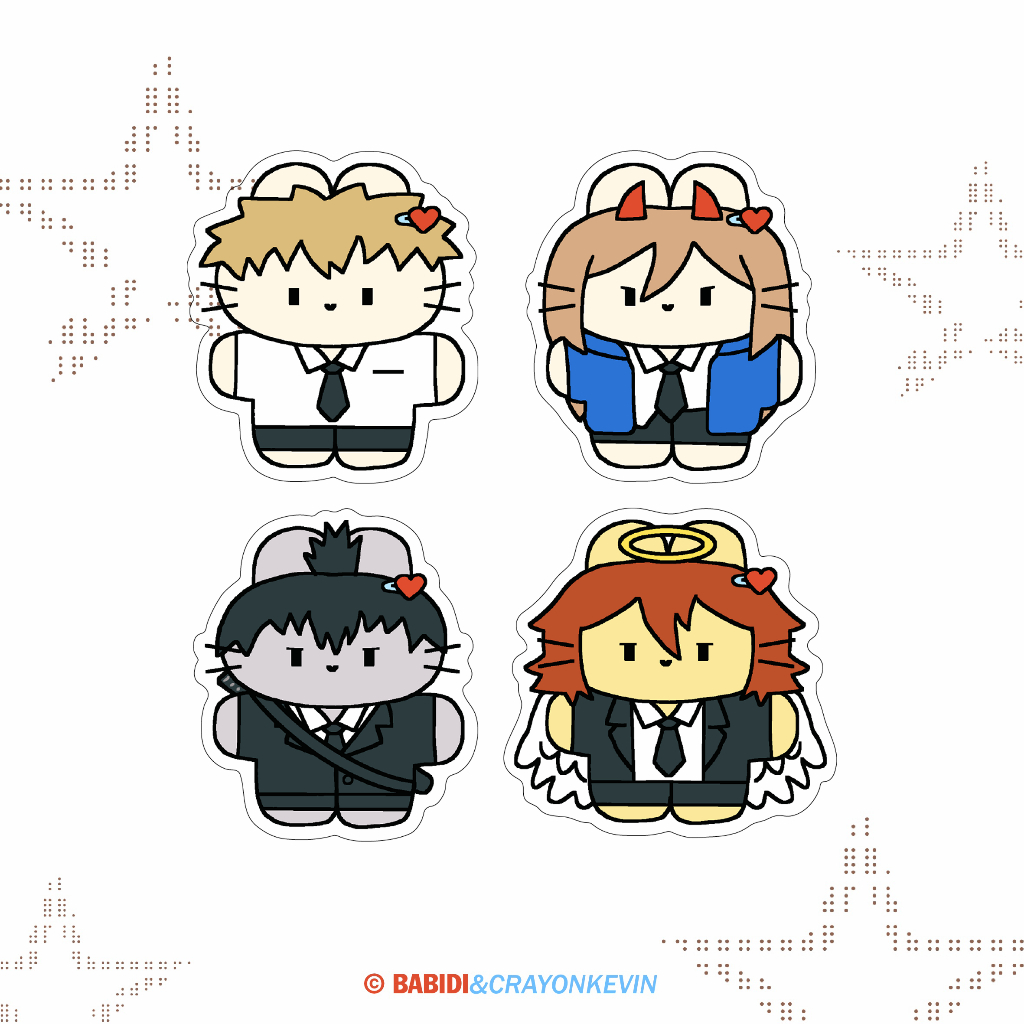 (Sticker flake) แฟนอาร์ต : CHAINSAW MAN  สติกเกอร์กระต่ายเชนซอว์แมน ขนาด 5 cm