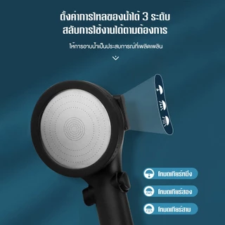 ฝักบัว 3in1 ฝักบัวแรงดันสูง ชุดฝักบัวสปา ฝักบัวแรงดันสูง 3 ระดับ สวิตช์ปุ่มเดียว หัวฝักบัวแรงดันประหยัดน้ำ