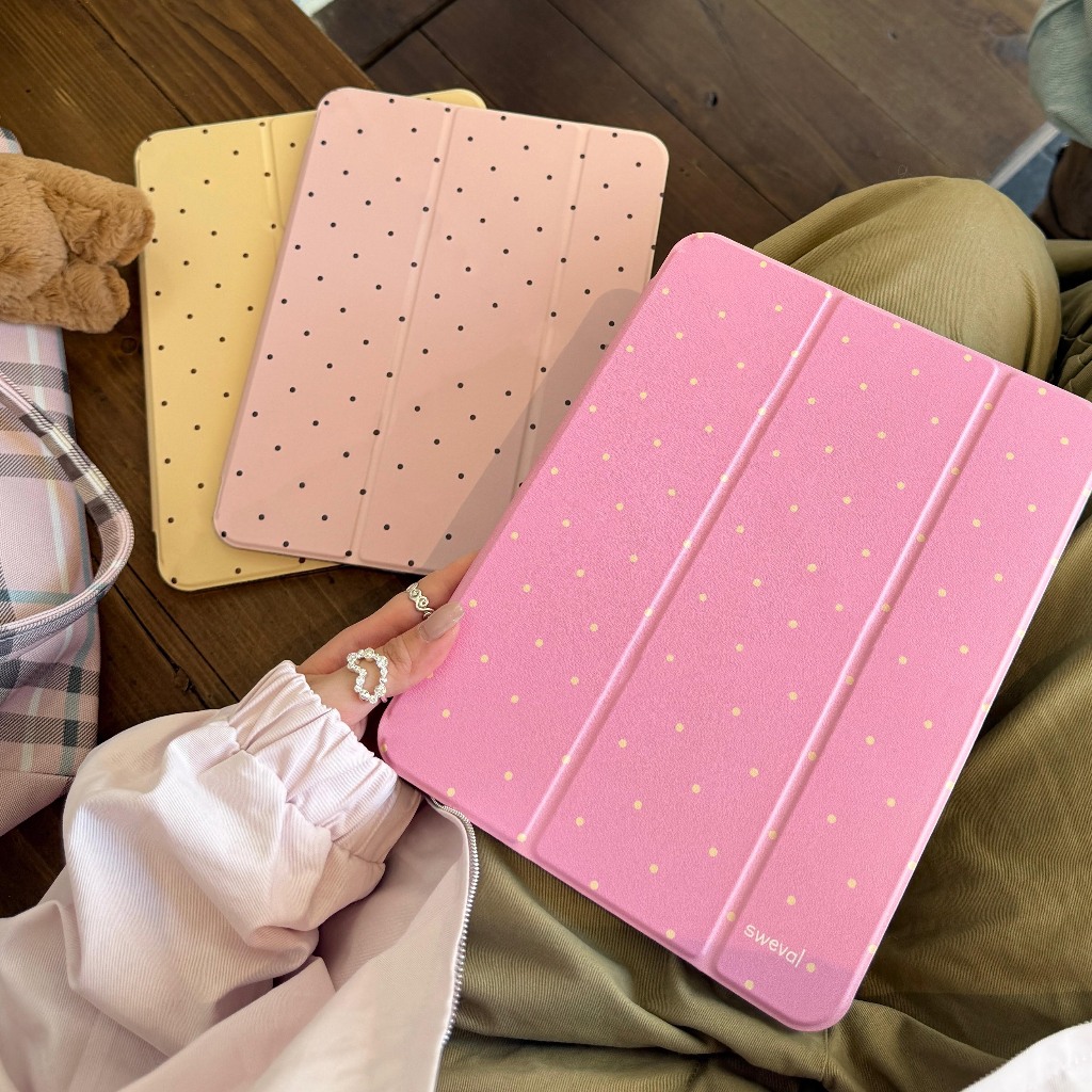 🚀จัดส่งทันที🚀case iPad polka dots Gen11 Pro11 2024 Air8 11 Gen9 Air5 Simple เคสiPad Gen6 Air4 mini7