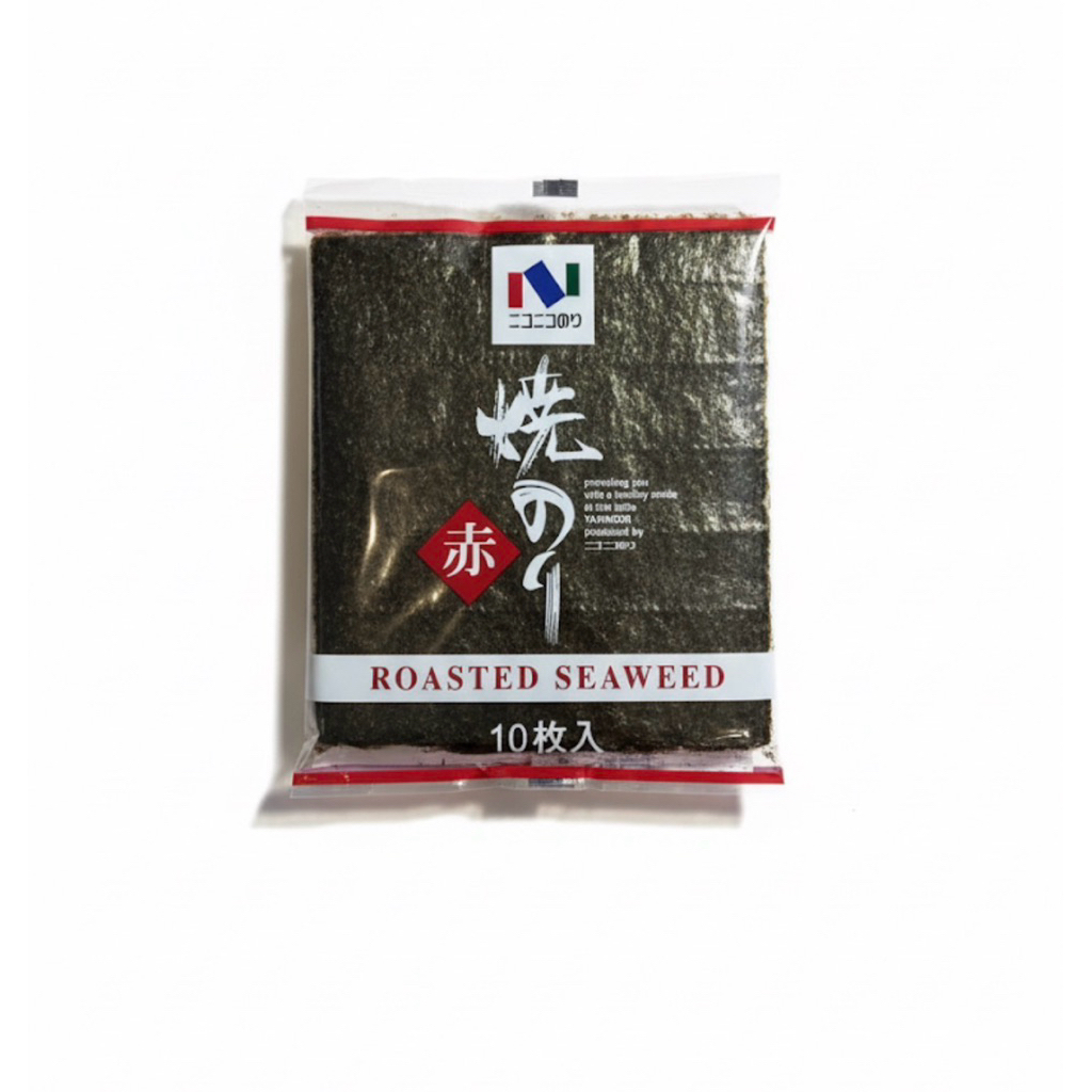 Yaki Aka Nico-Nico Brand Roasted Seaweed 27 g สาหร่ายทะเลย่าง นิโค นิโค 27 กรัม 10แผ่น(7770)