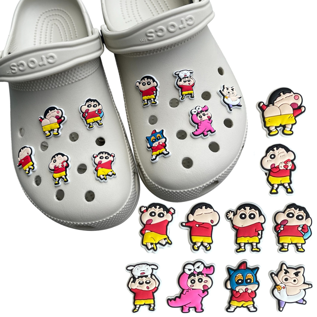 พร้อมส่ง ลายน้องชินจัง ตัวการ์ตูน ตัวติดรองเท้า crocs ที่ติดรองเท้า DIY