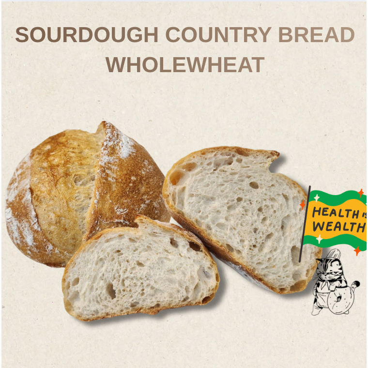 หมัก 24 ชม. นุ่ม หนึบ เปลือกบาง ขนมปังซาวโดว์ ยีสต์ธรรมชาติ 100% รสชาติ Classic Wholewheat - ONETHIRD BAKEHOUSE