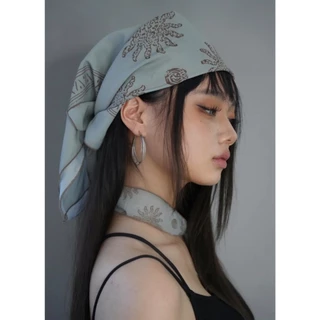 Hikari Sun ひかりผ้าผูกผมและโชคเกอร์ลายฮิคาริซัน Scarf+Choker กลิ่นอายสไตล์ญี่ปุ่น ผ้าฝ้ายสัมผัสนิ่ม cotton100%
