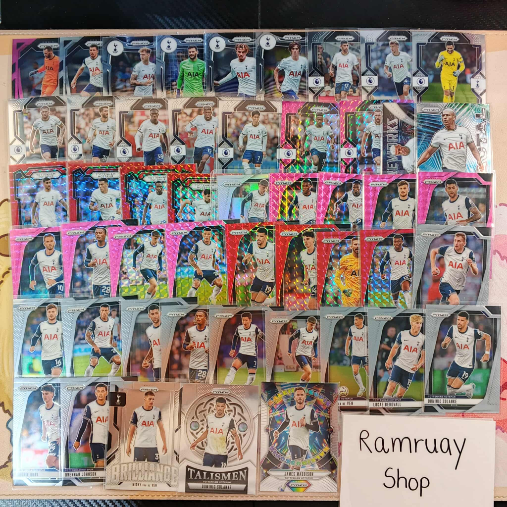 การ์ดบอล Panini Prizm Premier League 2020/2021 ถึง 2024/25 – Tottenham Hotspur สวยหายาก ของแท้ Spurs