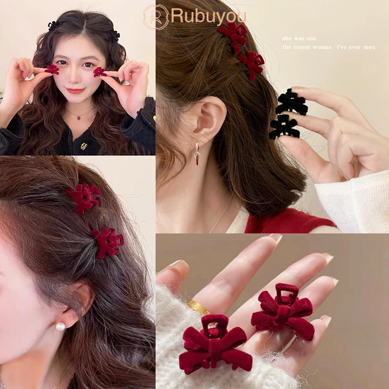 Rubuyou กิ๊บติดผม ประดับโบว์ ขนาดเล็ก สไตล์เจ้าหญิง หวาน คลิปด้านข้าง สำหรับผู้หญิง เครื่องประดับผมแฟชั่น-COD💖
