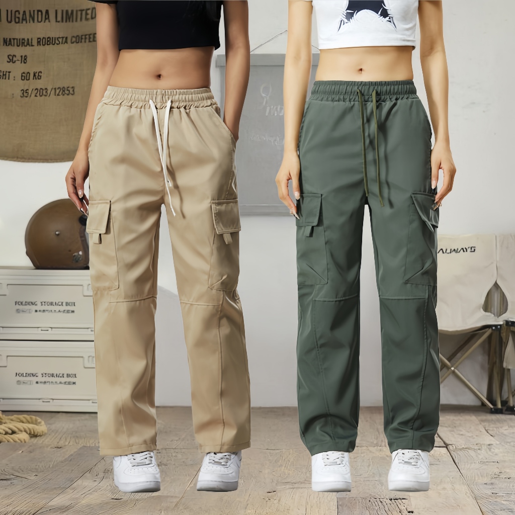 กางเกงวอร์ม กางเกงลำลองสตรี สไตล์เกาหลี มีเชือกที่เอว มีทั้งหมด3สี