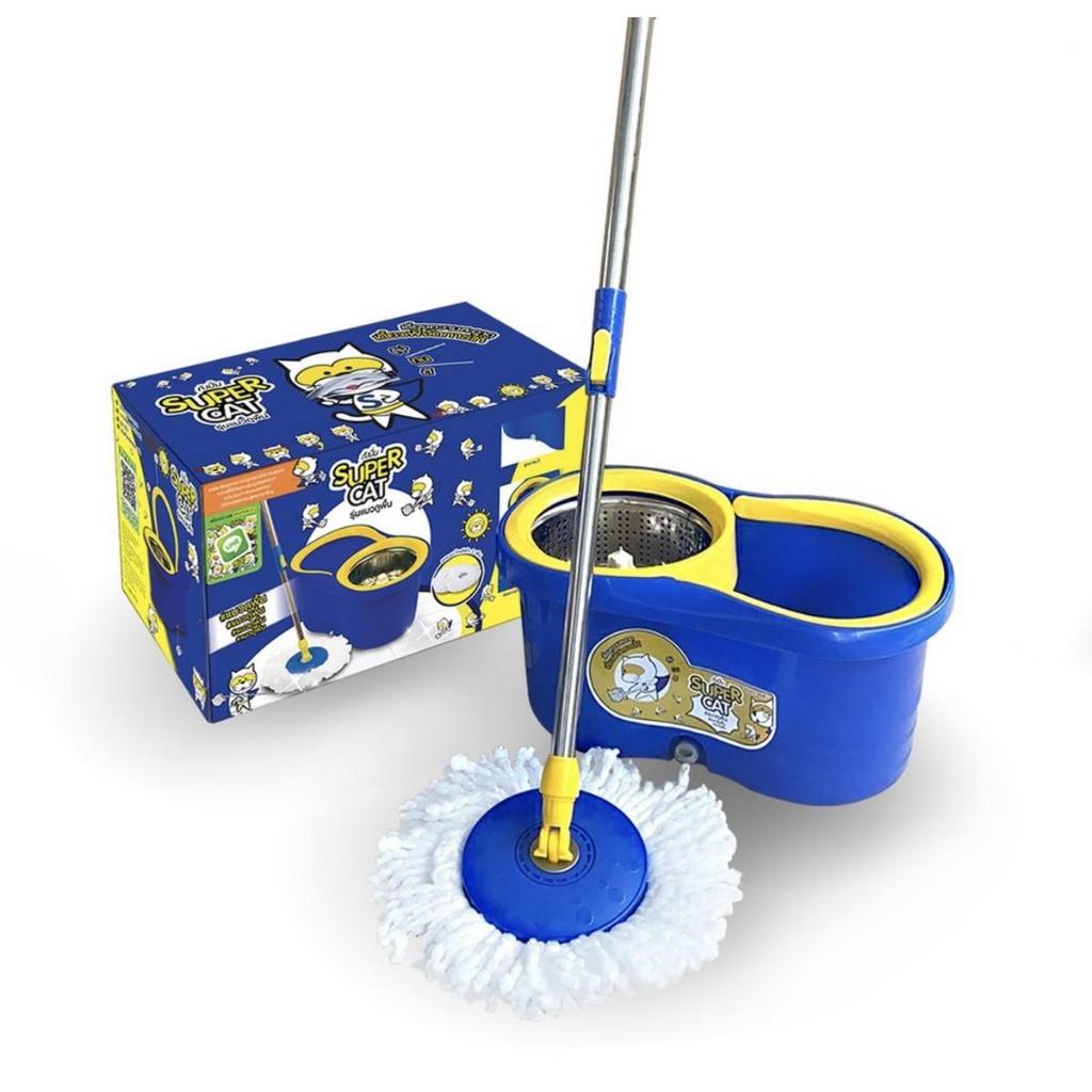 ชุด ถังปั่นรุ่นแมวถูพื้น (SUPERCAT) (สีน้ำเงิน) ชุดถังปั่น ไม้ถูพื้น