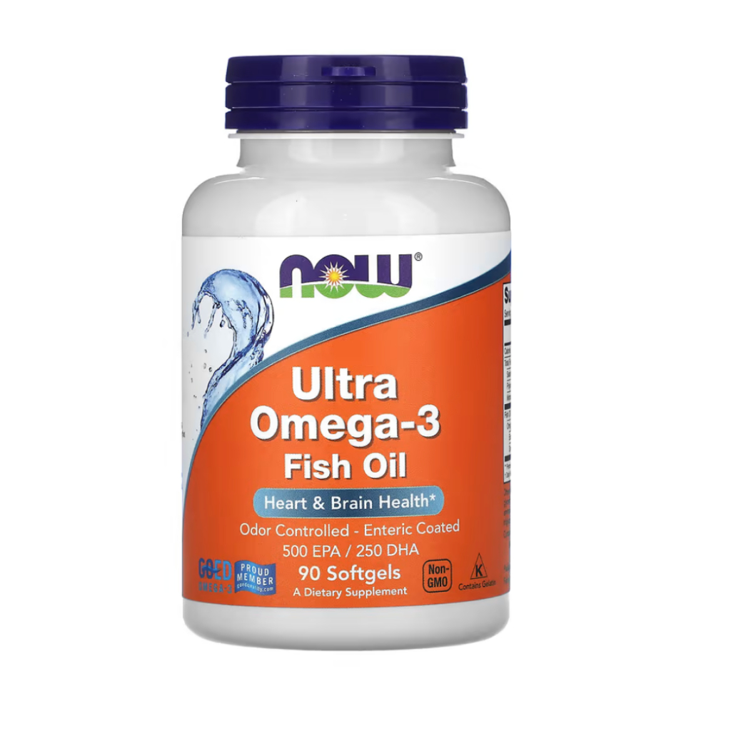 NOW Foods, Ultra Omega-3 Fish Oil, 90 Softgels (BBF 04/28)