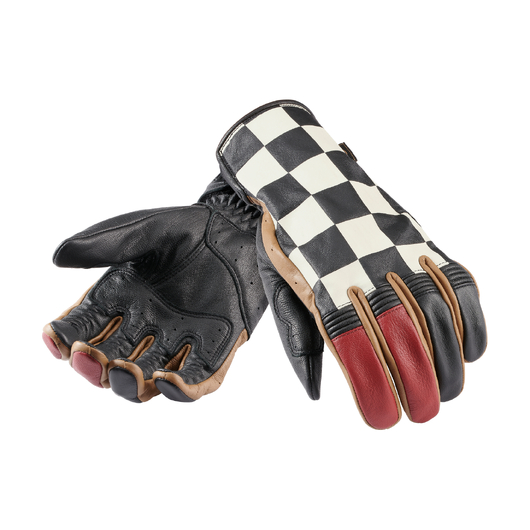 ถุงมือไทรอัมพ์ CHECKERBOARD GLOVE - BLACK / RED / BONE / GOLD MGVS24407