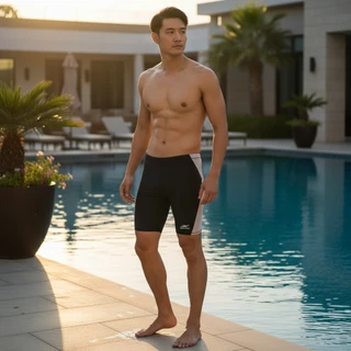 Spandex กางเกงว่ายน้ำขาสามส่วน ผ้าไม่บาง เชือก+ซับใน มีสายยา งยืดปลายขา ไม่ย้วย ใส่สบายSW203