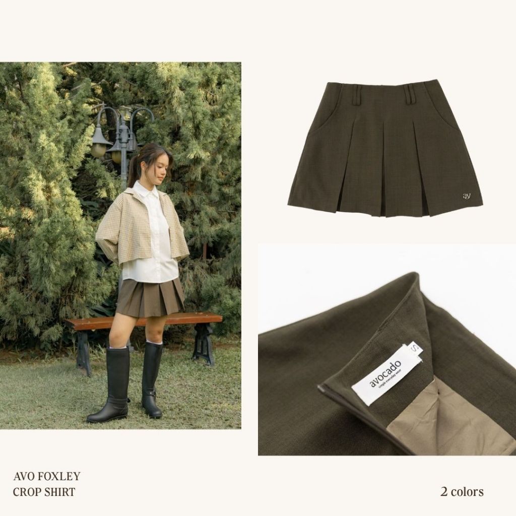 avo กระโปรงจีบอัดพลีท gallop miniskirt