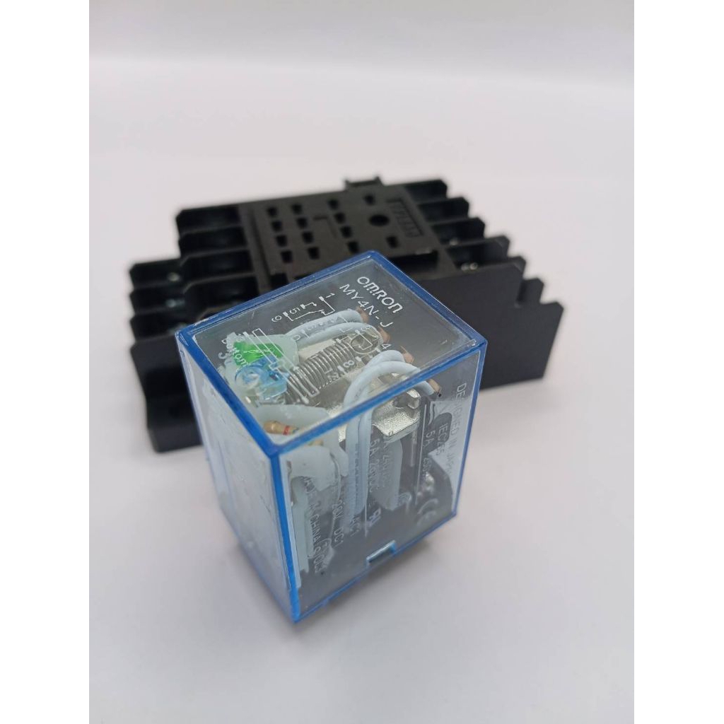 เเท้ รีเลย์ MY4N-J แบรนด์ญี่ปุ่น DC12V DC24V AC220V  ตามที่เลือก มี LED แสดงสถานะ Contact 5A