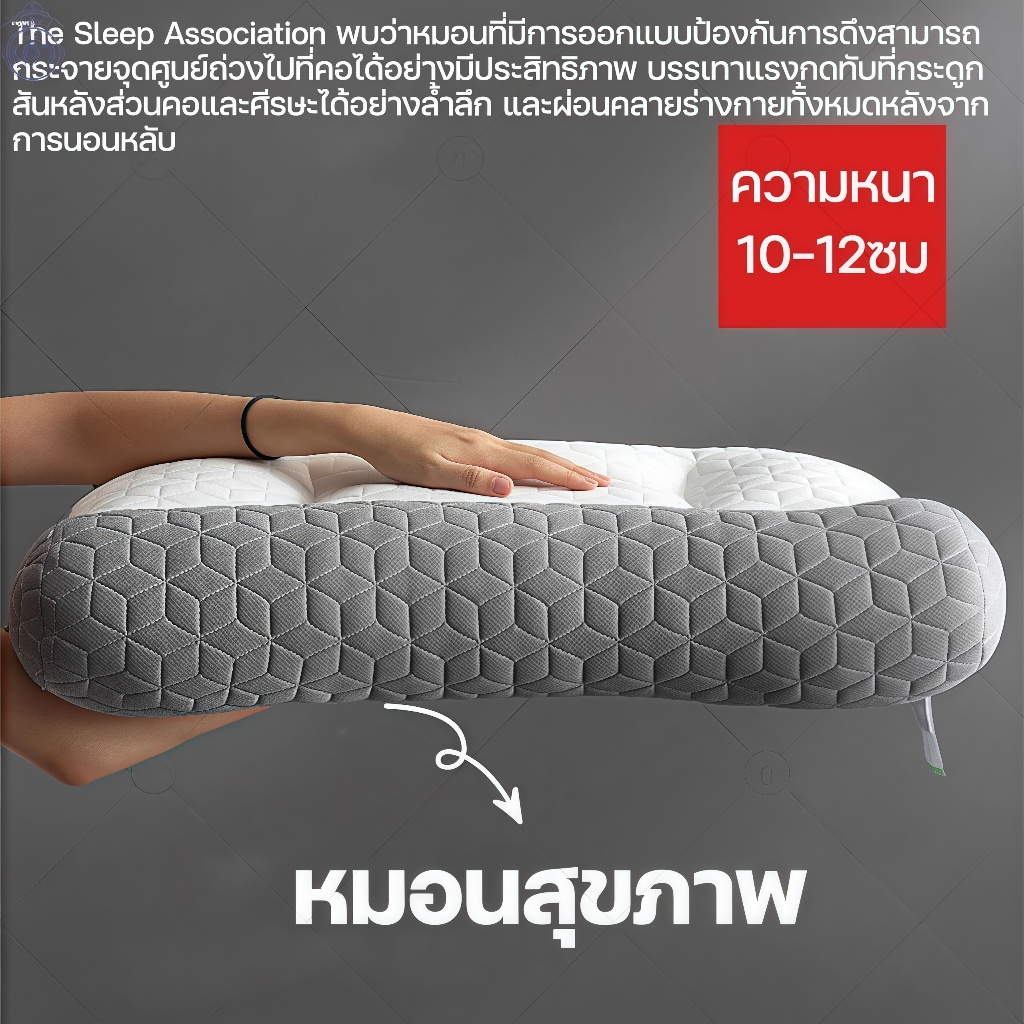 หมอน หมอนสุขภาพ หมอนนอน ป้องกันไรฝุ่น ลดกรน รองรับตามสรีระคอ บรรเทาอาการปวดคอที่เกิดจากการนอน นอนไม่พอดี รูปที่ 2