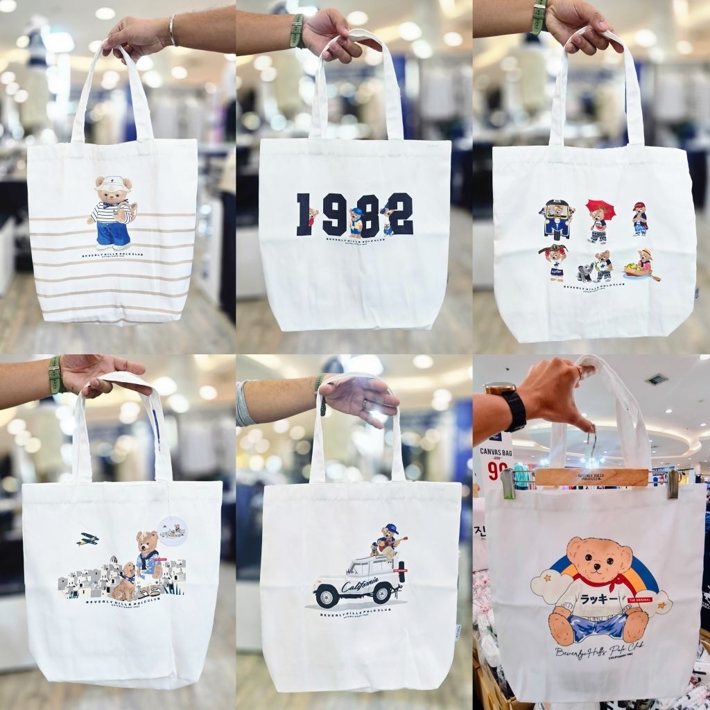 Beverly hills polo club ของแท้ 💯%กระเป๋าผ้าสุดคิ้วท์