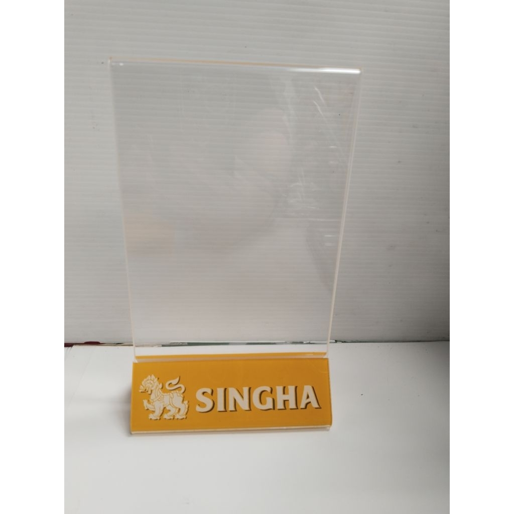 ป้ายเมนูตั้งโต๊ะแบบสอด เบียร์สิงห์ Singha อะคริลิค ของแท้ งานใหม่กริบ