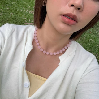 สร้อยคอลูกปัดแก้ว ลูกปัดสแตนเลส ใส่อาบน้ำได้💦💖
