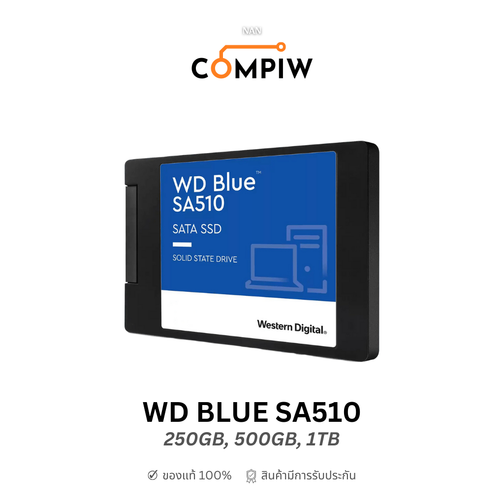 WD BLUE SA510 250GB, 500GB, 1TB SSD 2.5" SATA III (SATA3 SATA 3 6Gb/s 6 Gb/s) (Nan Compiw Shop)
