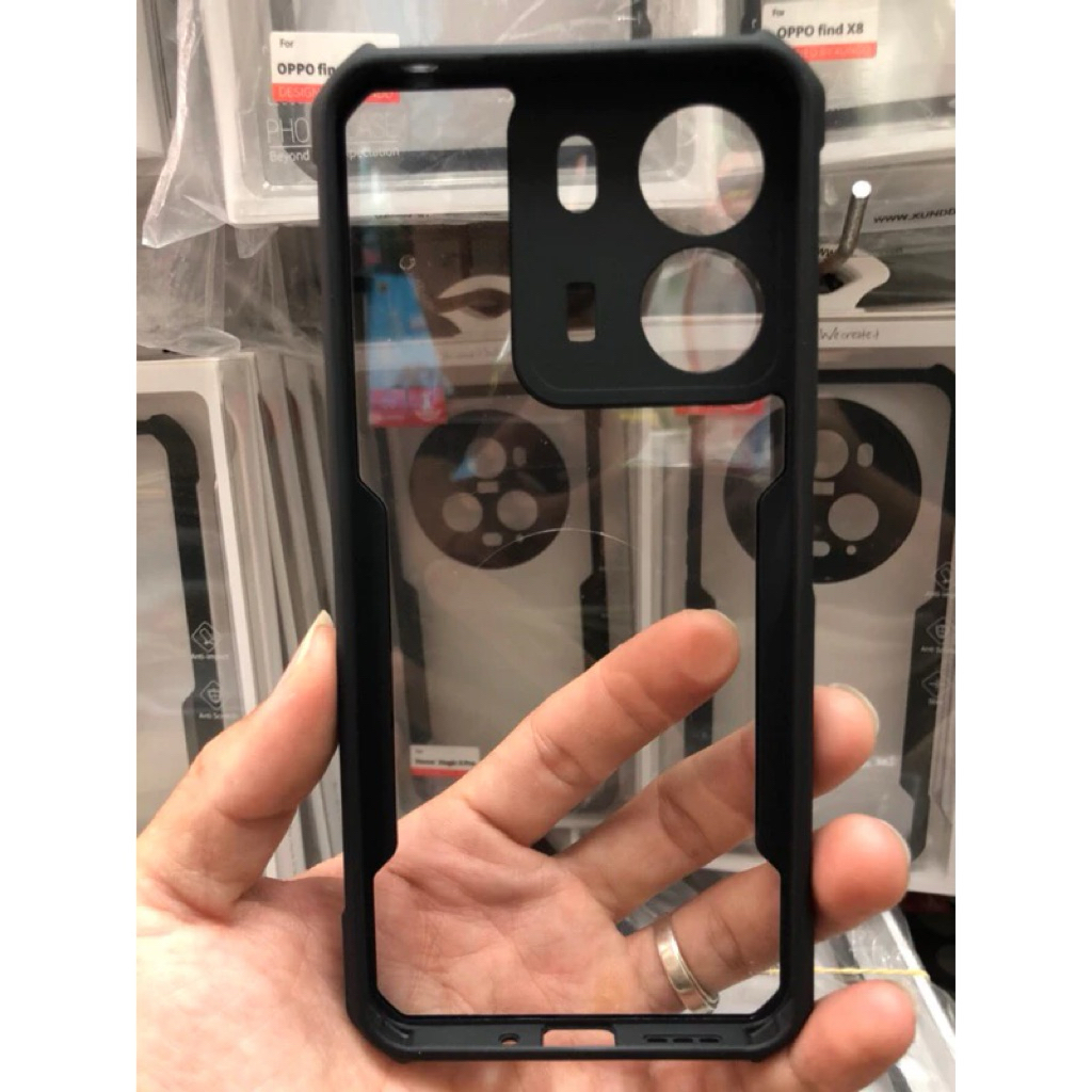 ((พร้อมส่ง)) เคสXUNDDแท้💯% POCO C65 /Redmi 13C เคสแบบกันกะแทกหลังใส ขอบข้างนิ่มสีดำ