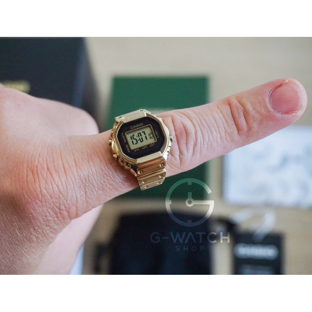 [พร้อมส่ง][แหวนสีทอง][ดูเวลาได้จริง][เปลี่ยนถ่านได้][CASIO RING WATCH GOLD CRW-001G-9, CRW-001G-9DR,