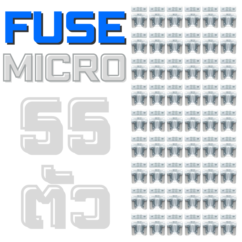 ฟิวส์ 25A MICRO FUSE 55 Piece Automotive Car Fuse Pack (Set of 54 Micro 25A Blade Fuses + Fuse Pulle